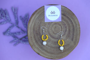 Yellow Beaded Earrings