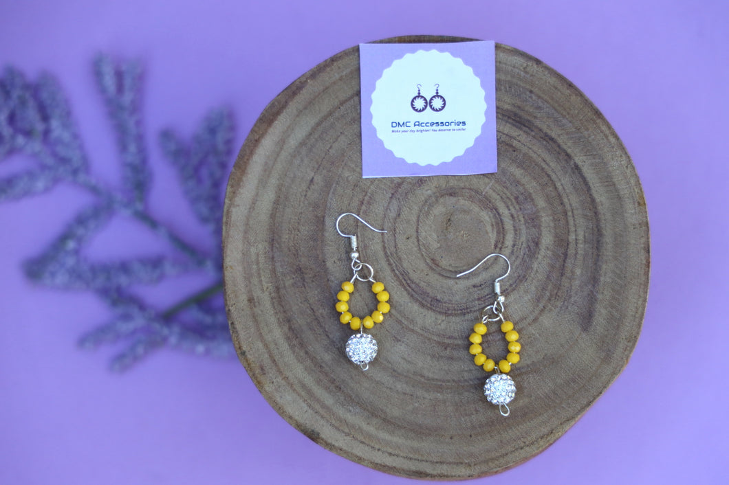 Yellow Beaded Earrings