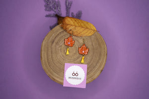 Orange Leaf Earrings 🍁